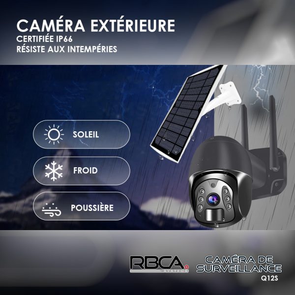 Caméra Wifi / Extérieure / Solaire RBCA systems Q12S-30-B Noire -  RBCA-systems