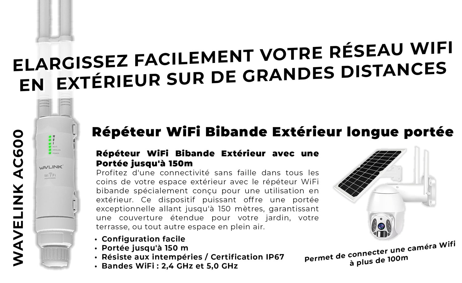 Répéteur Extérieur longue portée WAVLINK AC600 – Image 5